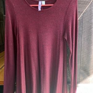 Burgundy long sleeve dress